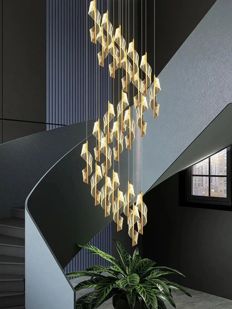 Kael Cascading Spiral Foyer Chandelier - Image 2