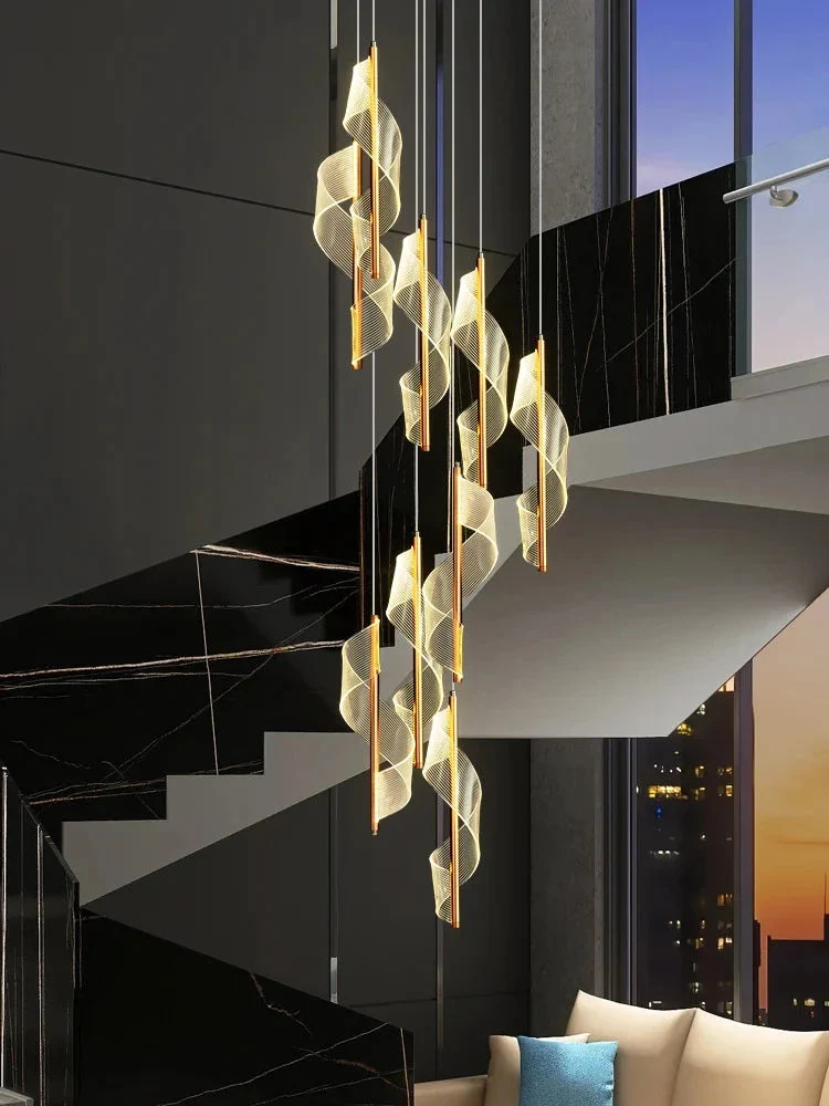 Kael Cascading Spiral Foyer Chandelier - Image 3