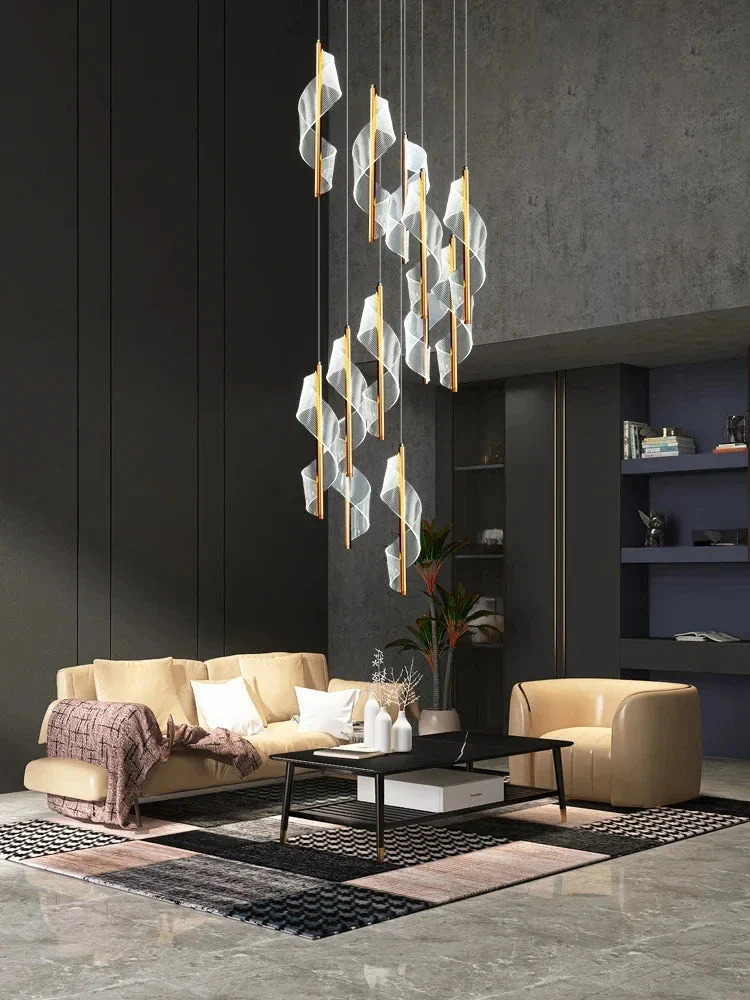 Kael Cascading Spiral Foyer Chandelier - Image 4
