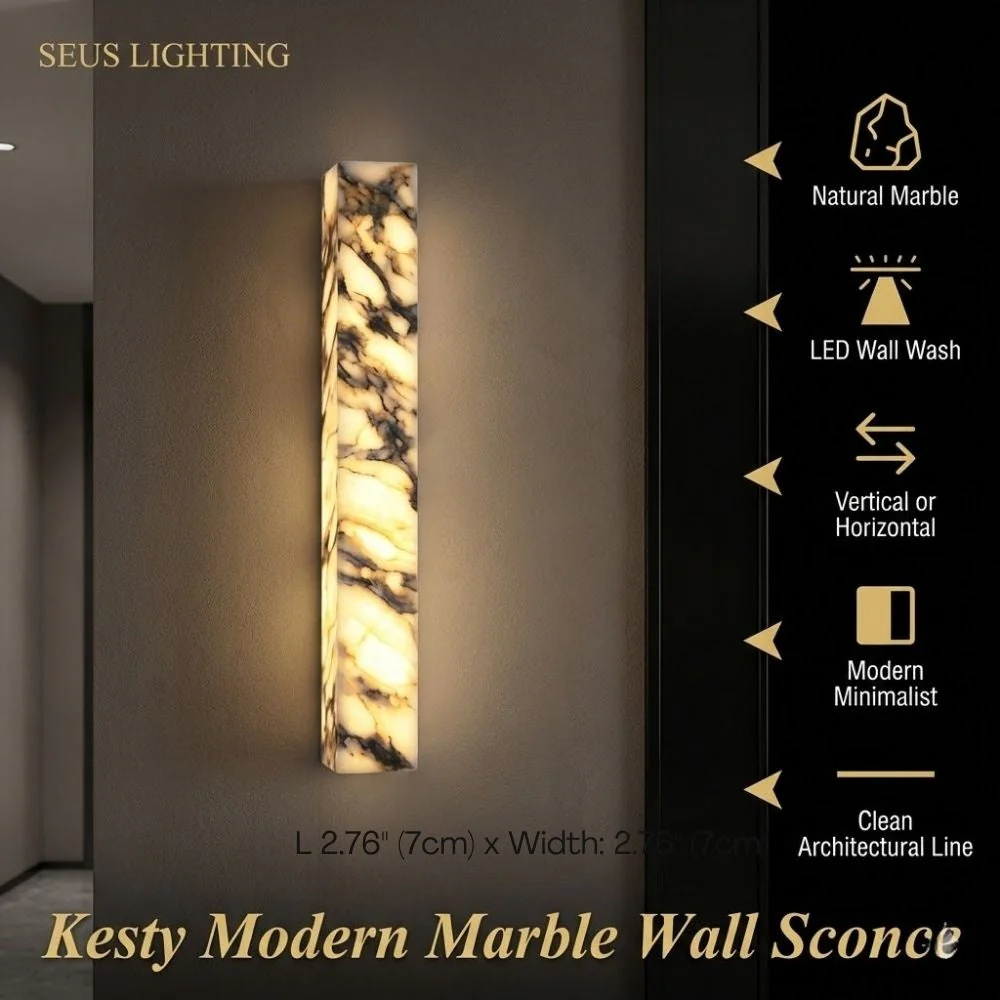 Kesty Modern Marble Wall Sconce - Image 5