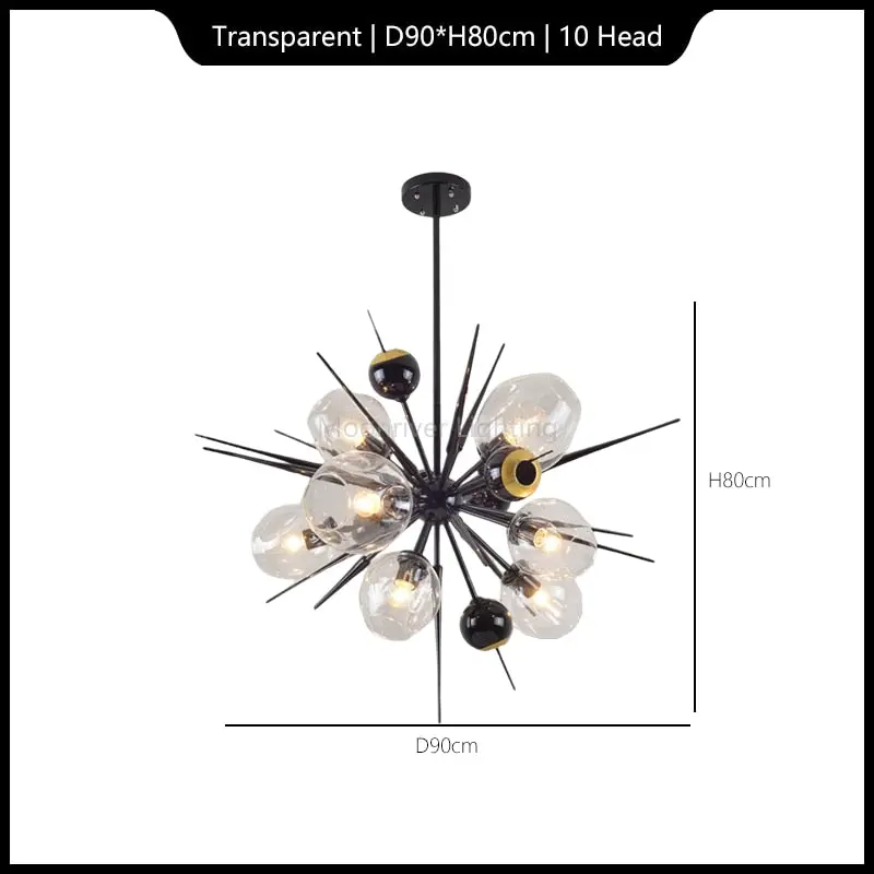 Laura Black Bubble Sputnik Chandelier - Image 5