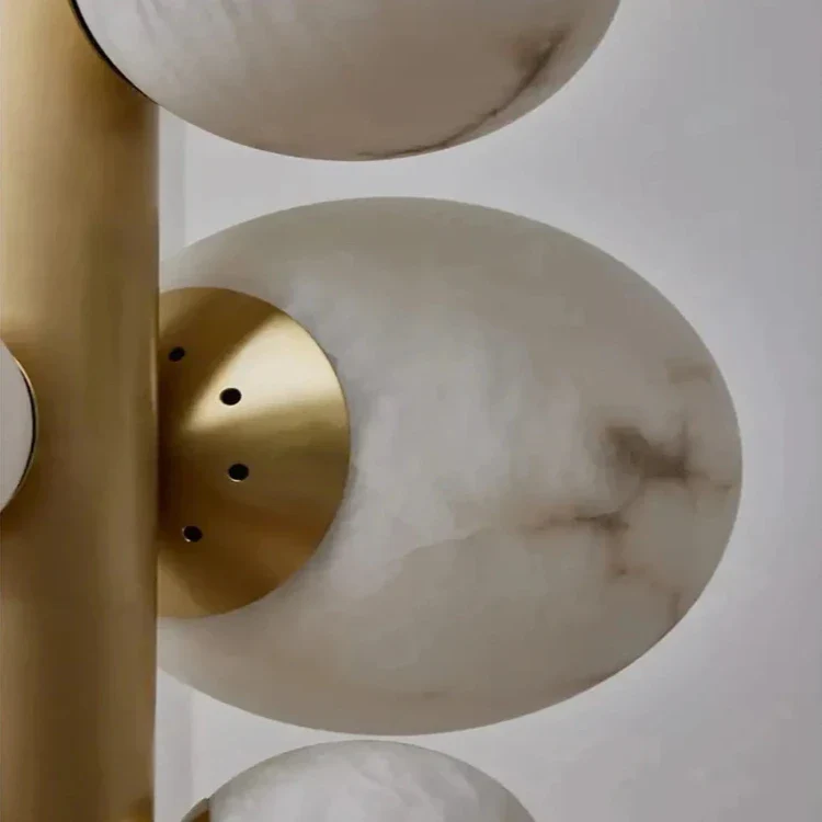 Leila Modern Marble Ball Vertical Liner Chandelier - Image 8