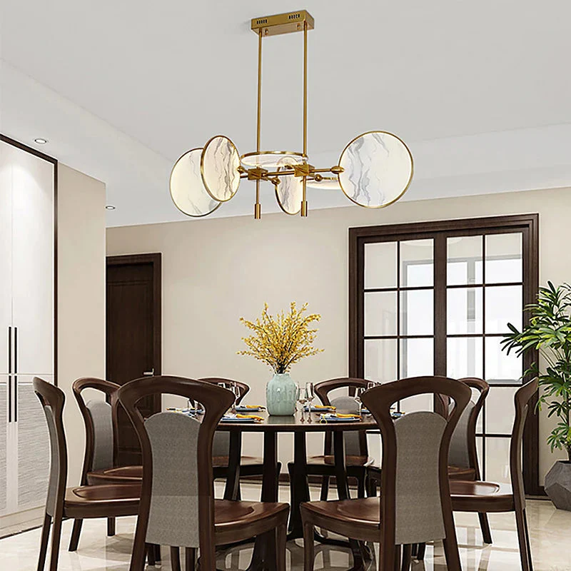 Lesley Modern Art Glass Disc Chandelier - Image 3