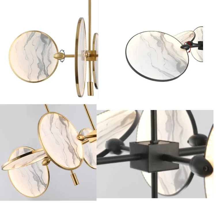 Lesley Modern Art Glass Disc Chandelier - Image 5