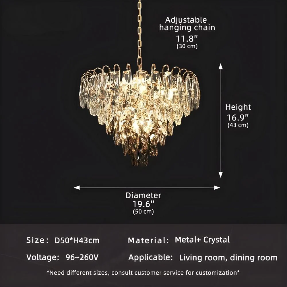 Luny Gold Cascading Waterfall Crystal Chandelier - Image 11