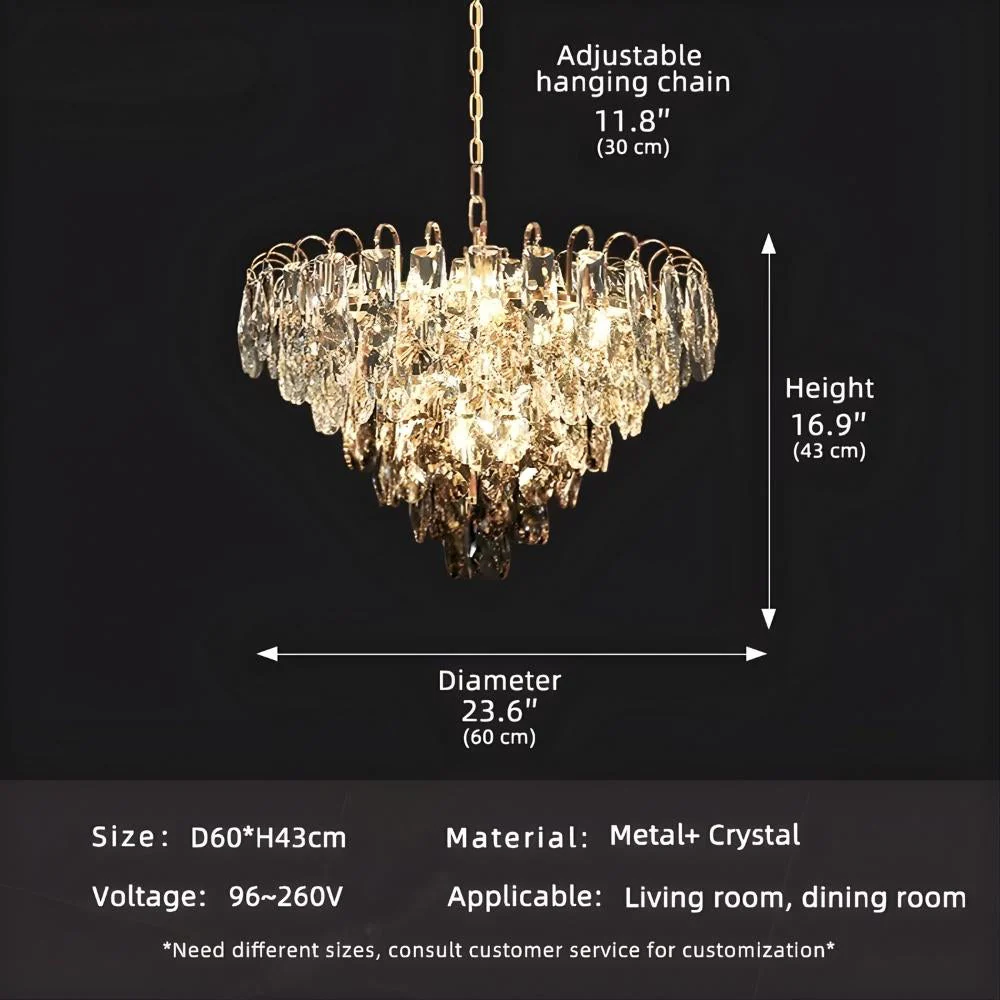 Luny Gold Cascading Waterfall Crystal Chandelier - Image 12