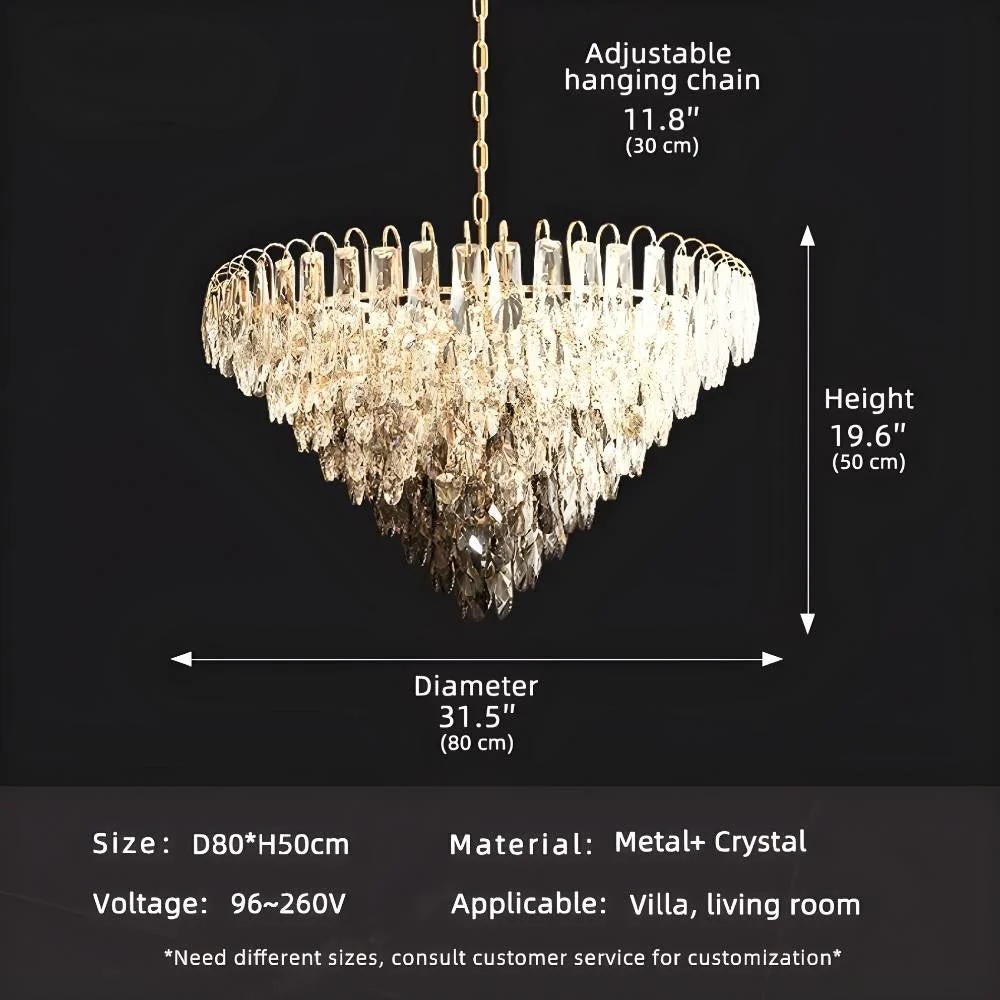 Luny Gold Cascading Waterfall Crystal Chandelier - Image 13