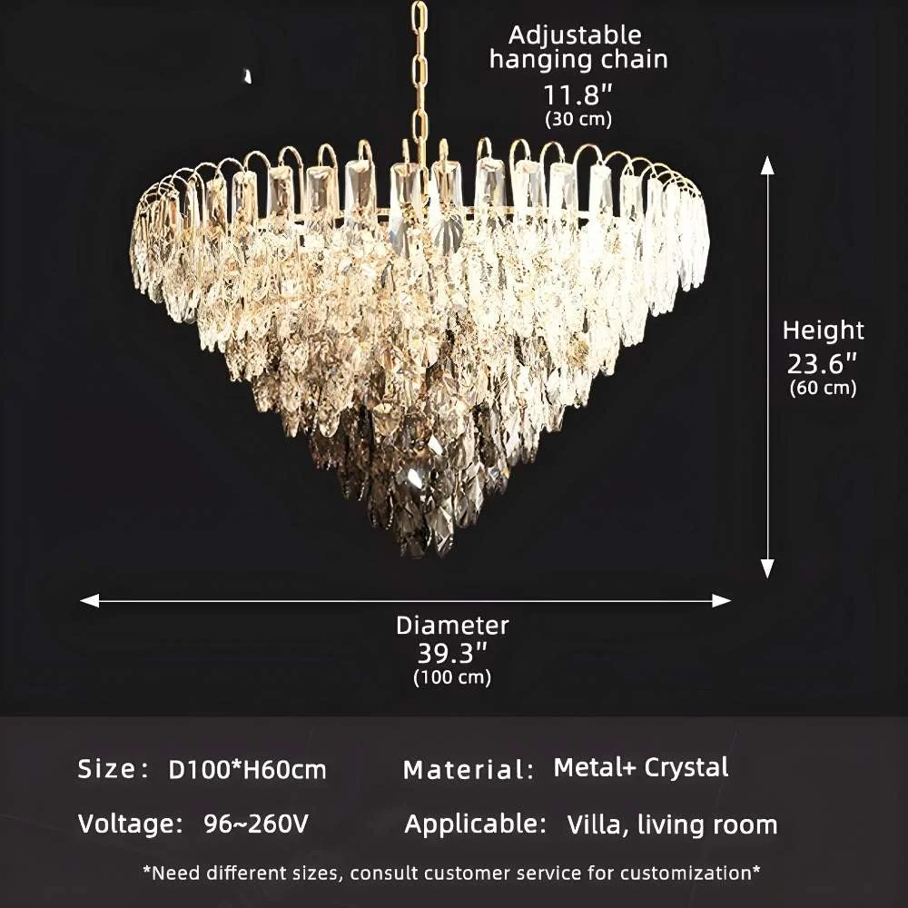 Luny Gold Cascading Waterfall Crystal Chandelier - Image 14