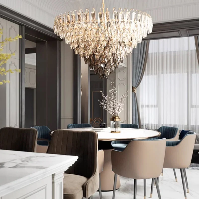 Luny Gold Cascading Waterfall Crystal Chandelier - Image 4