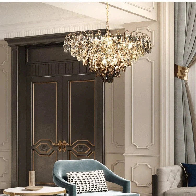 Luny Gold Cascading Waterfall Crystal Chandelier - Image 5