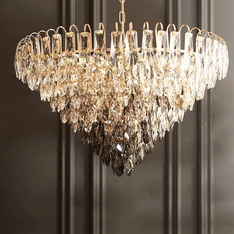 Luny Gold Cascading Waterfall Crystal Chandelier - Image 6