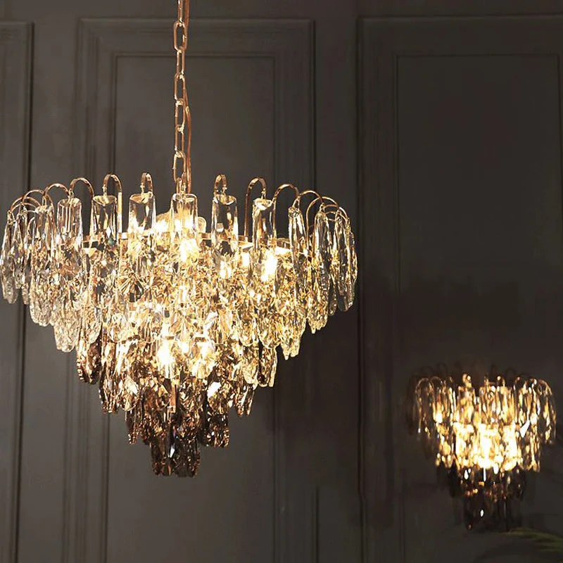 Luny Gold Cascading Waterfall Crystal Chandelier - Image 7