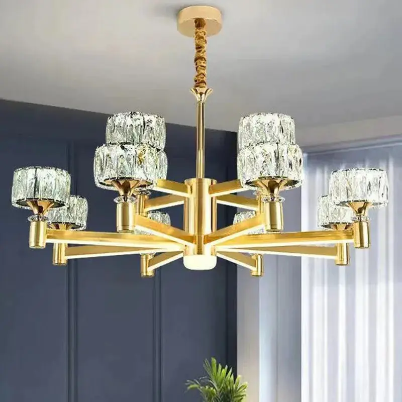 Luxury Led Crystal Chandelier Black/Gold Color - Image 4