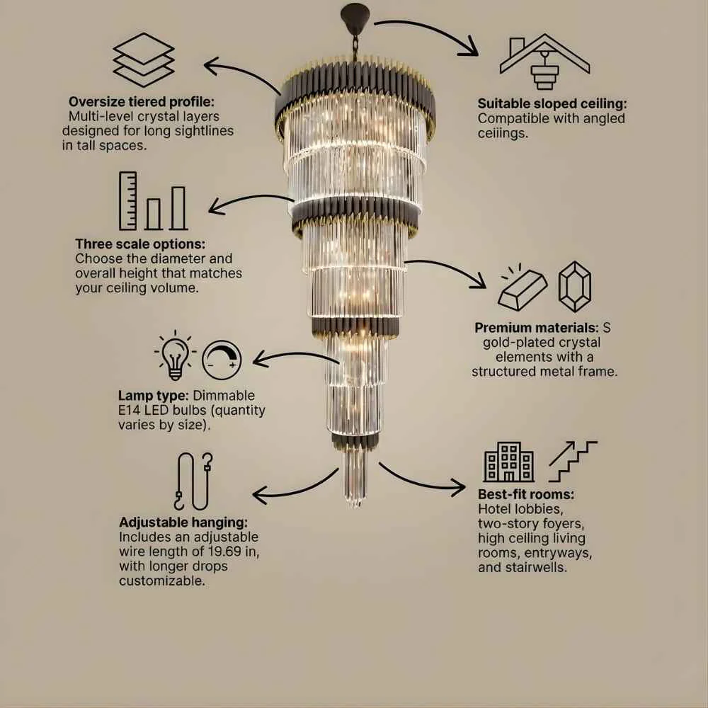 Luxury Oversize Crystal Chandelier - Image 5