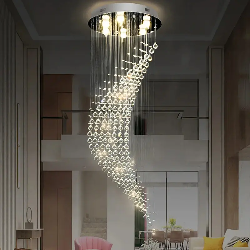 Luxury Raindrop Crystal Chandelier for Staircase and Foyer - Image 3