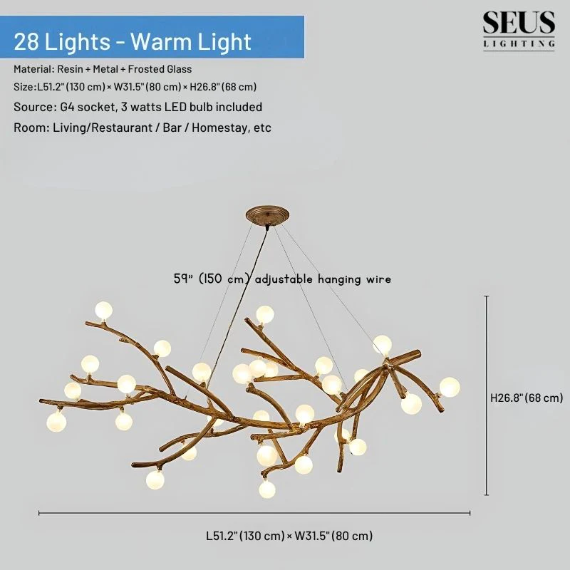 Madelyn Rustic Branch Chandelier Frosted/Clear Ball - Image 13