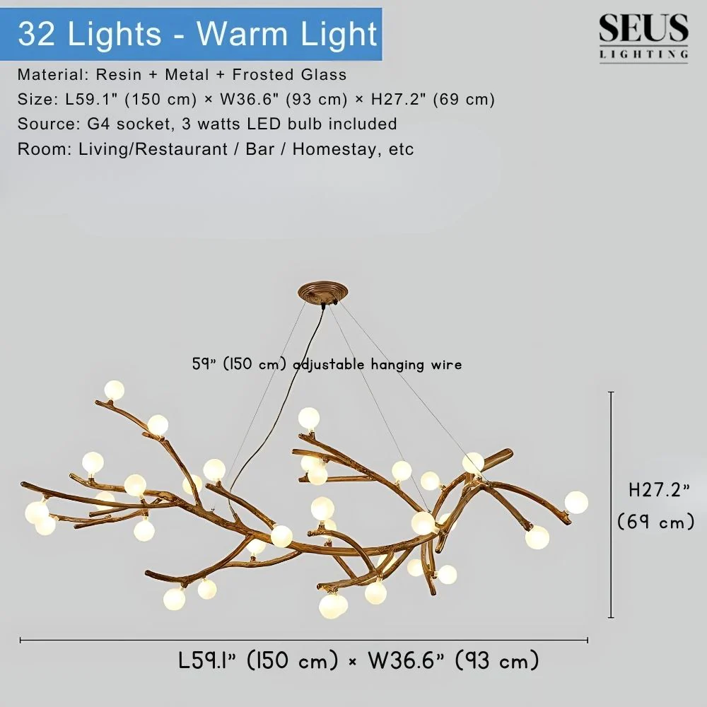 Madelyn Rustic Branch Chandelier Frosted/Clear Ball - Image 14