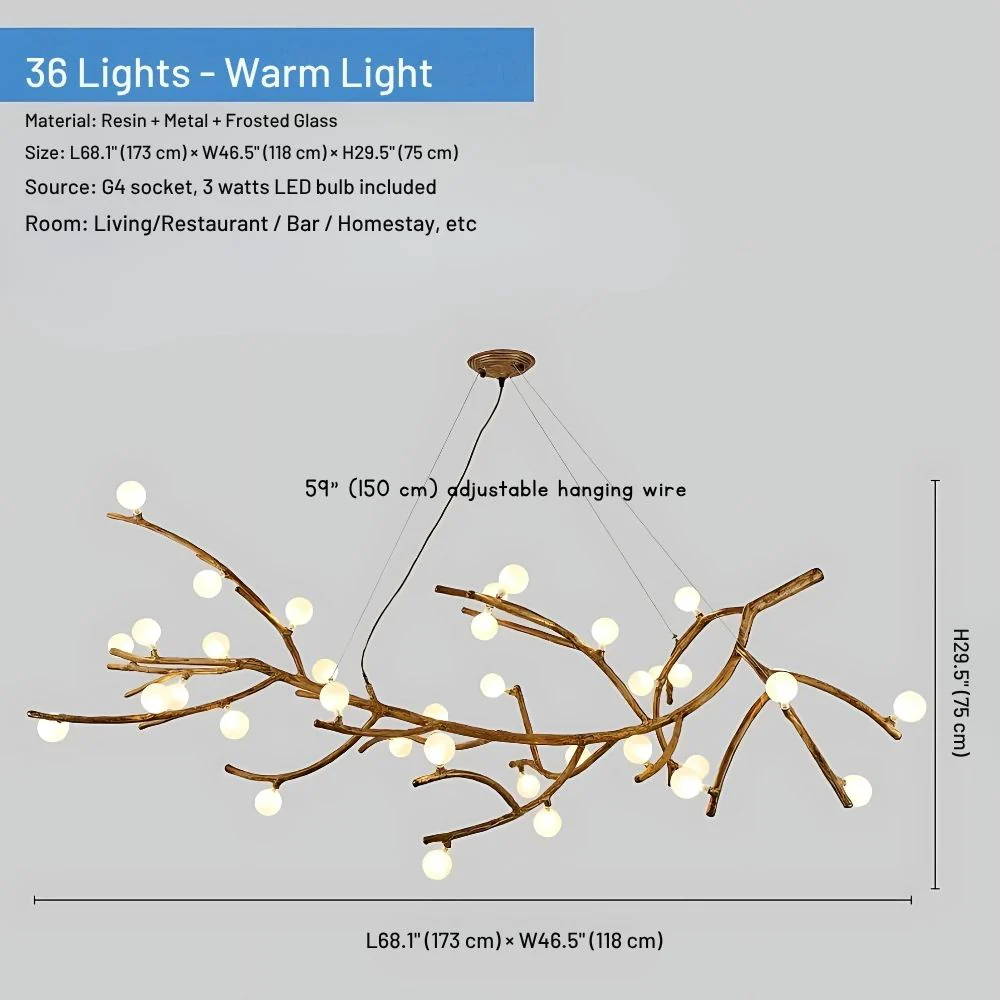 Madelyn Rustic Branch Chandelier Frosted/Clear Ball - Image 15