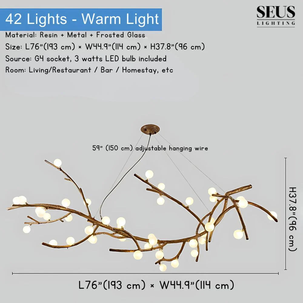 Madelyn Rustic Branch Chandelier Frosted/Clear Ball - Image 16