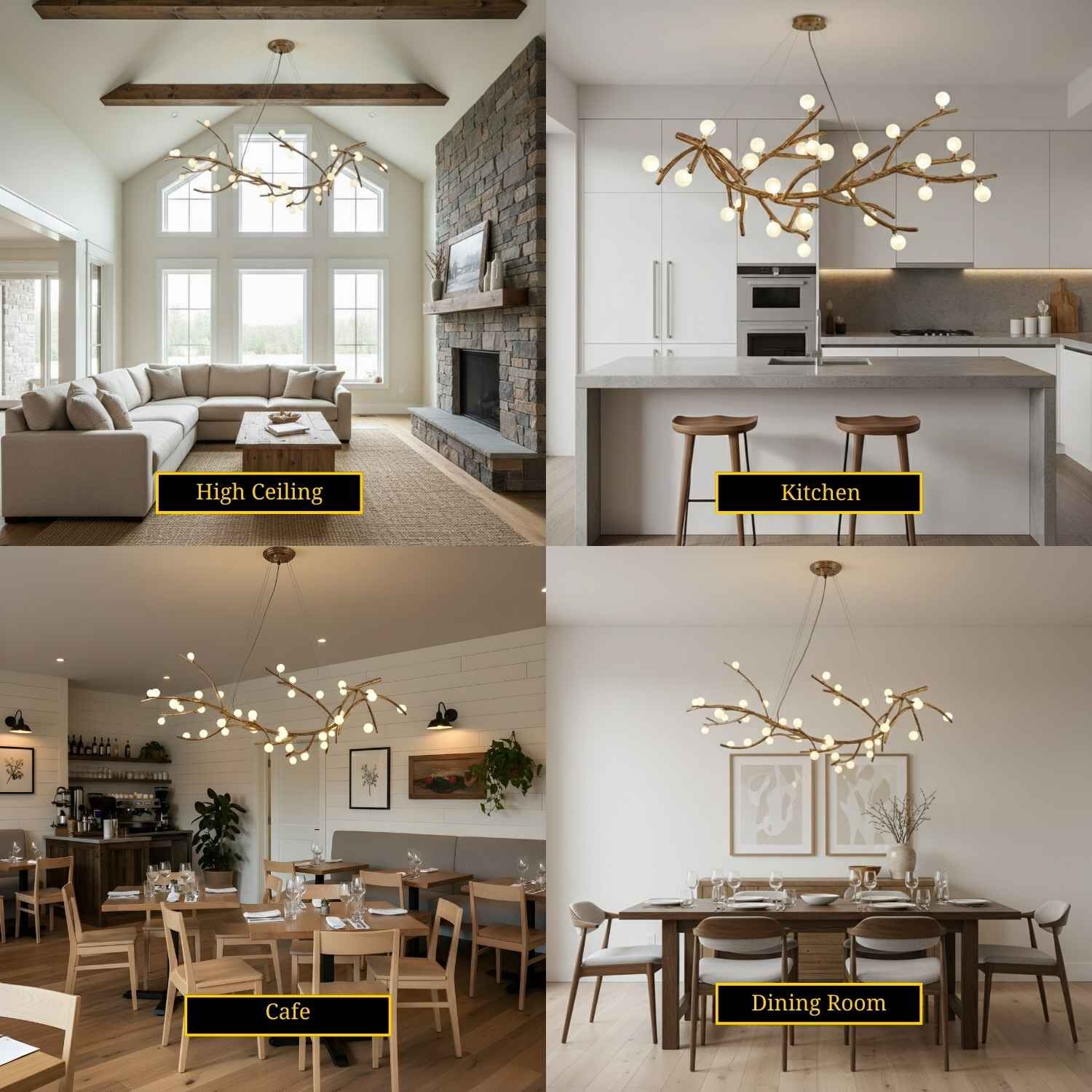 Madelyn Rustic Branch Chandelier Frosted/Clear Ball - Image 5