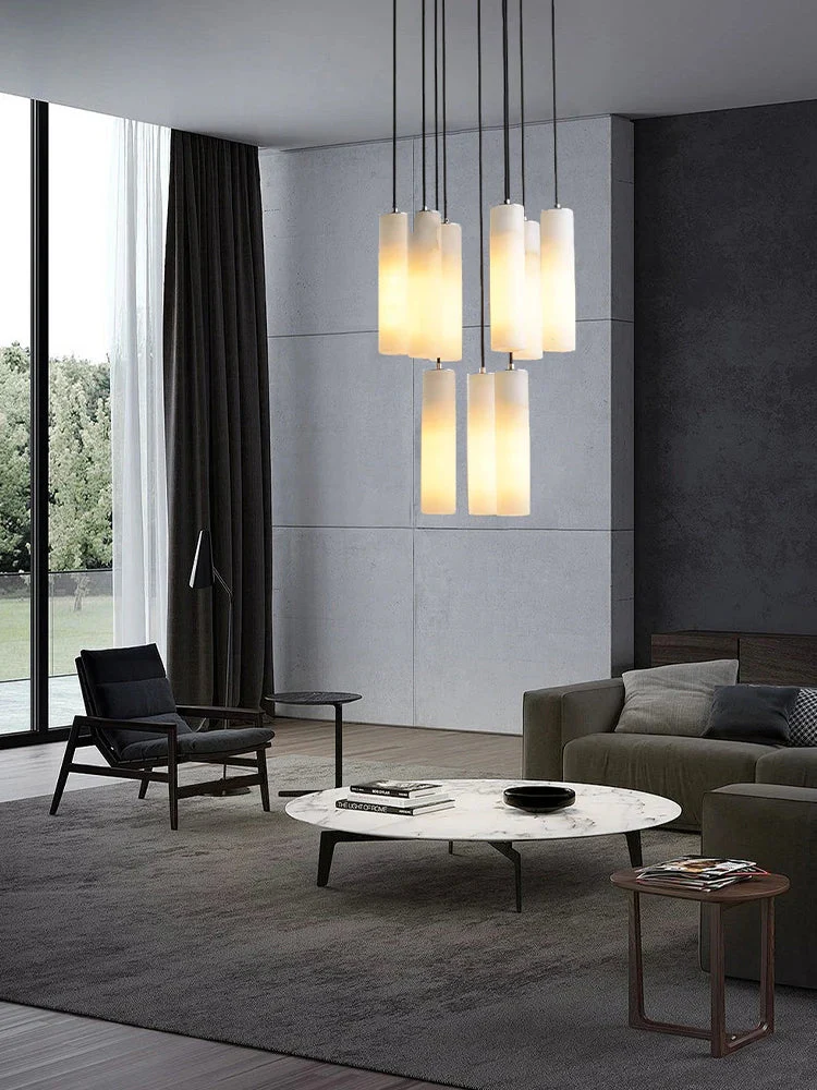 Marble Tube Chandelier for Living Room & Foyer