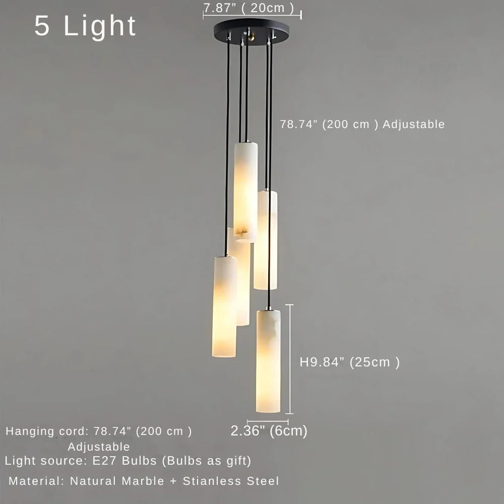 Marble Tube Chandelier for Living Room & Foyer - Image 13