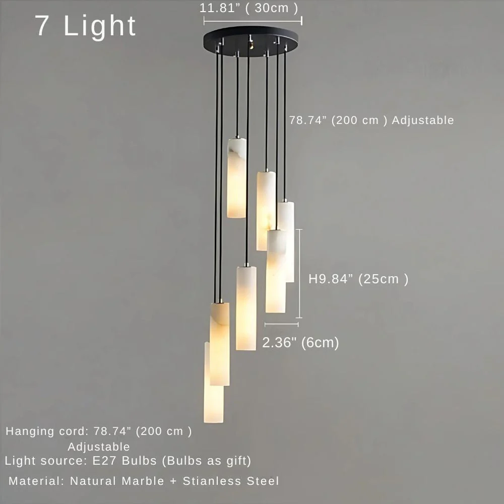 Marble Tube Chandelier for Living Room & Foyer - Image 14