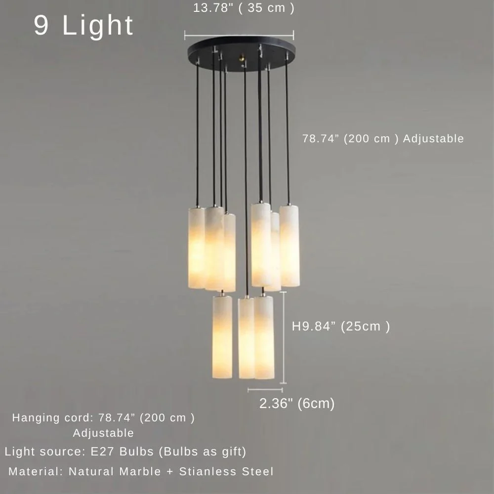 Marble Tube Chandelier for Living Room & Foyer - Image 15