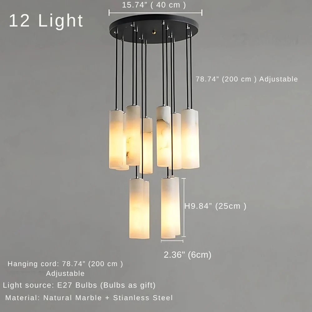 Marble Tube Chandelier for Living Room & Foyer - Image 16