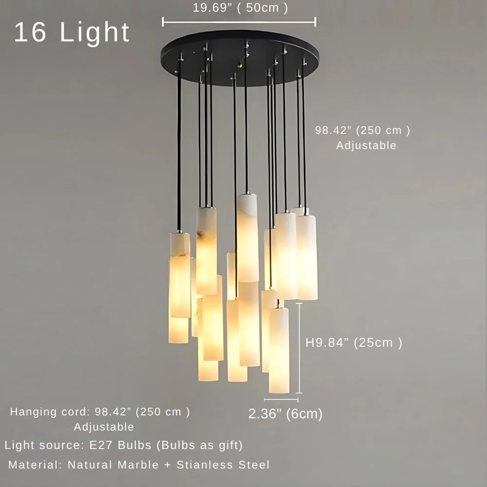 Marble Tube Chandelier for Living Room & Foyer - Image 17