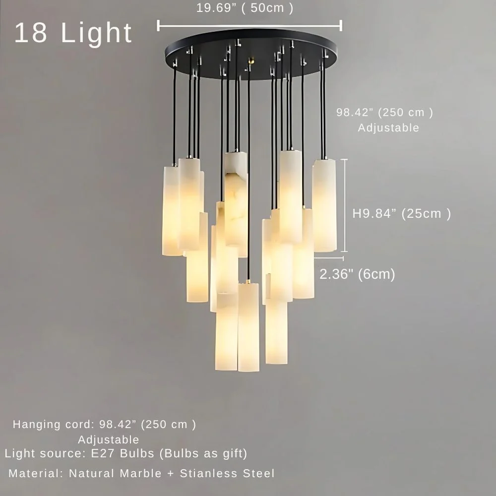 Marble Tube Chandelier for Living Room & Foyer - Image 18