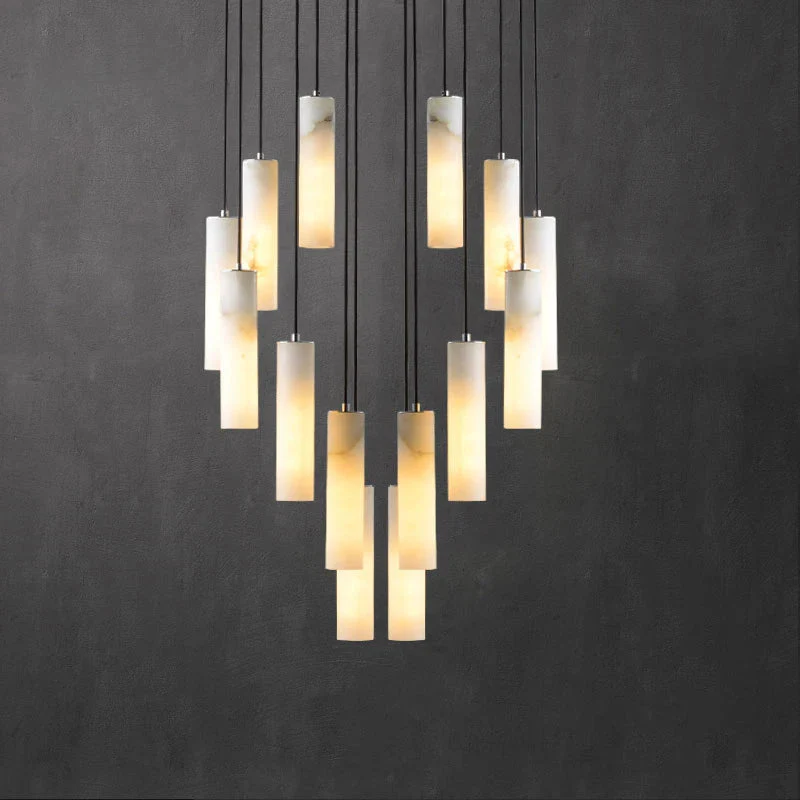 Marble Tube Chandelier for Living Room & Foyer - Image 4