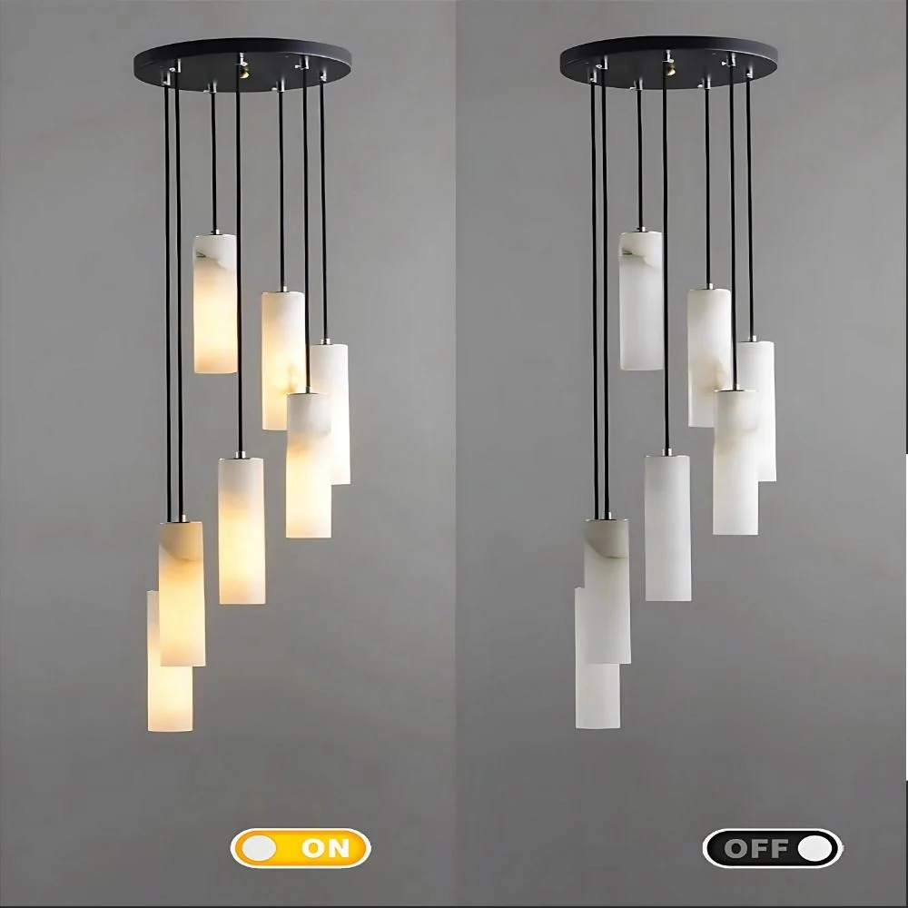 Marble Tube Chandelier for Living Room & Foyer - Image 9