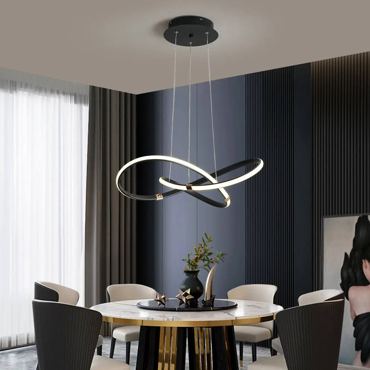 Marion Led Small Black Chandeliers