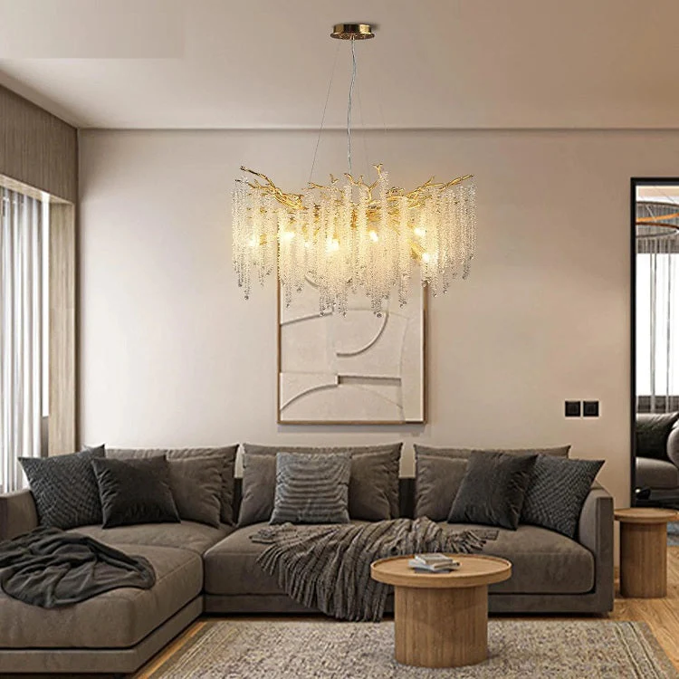 Mia Luxury Round Branch Crystal Ceiling Chandelier - Image 2