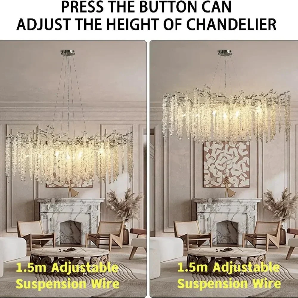 Mia Luxury Round Branch Crystal Ceiling Chandelier - Image 4