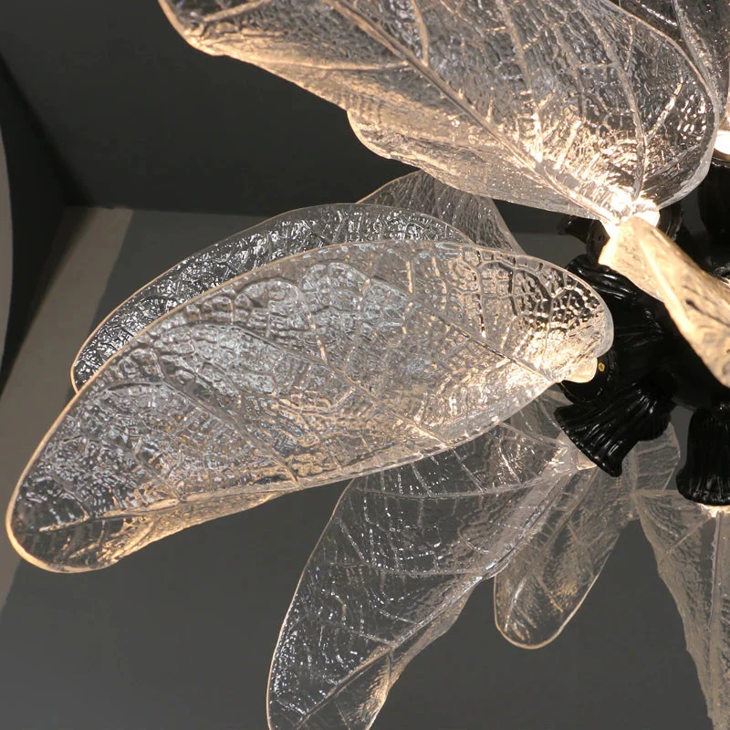 Milen Modern Crystal Leaf Chandelier - Black/Gold - Image 4