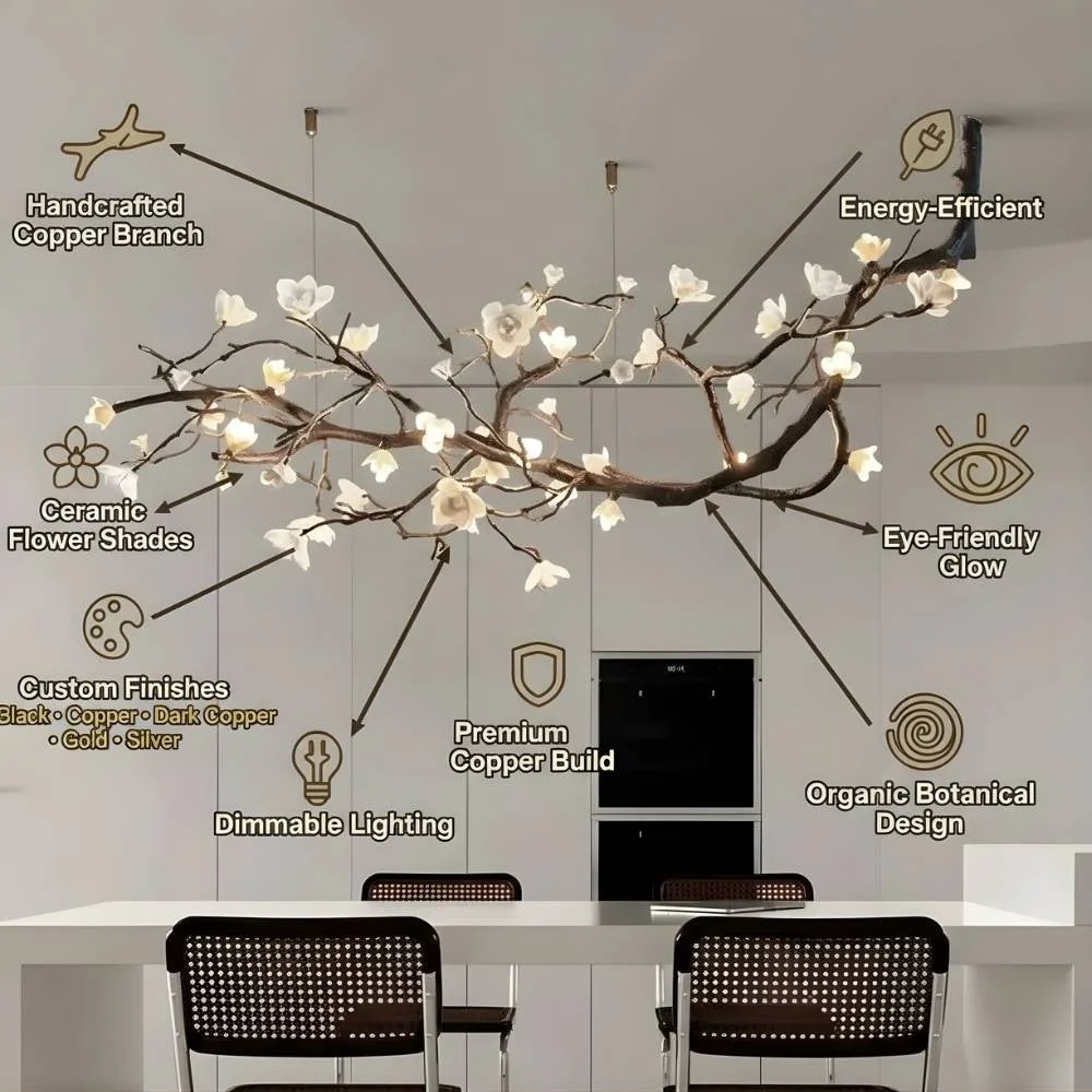 Minas Rustic Tree Branch Chandelier - Image 8
