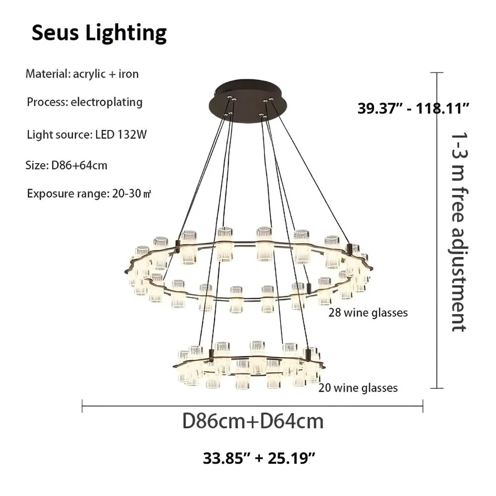 Misty 2-Layer Ring Modern Retro Chandelier - Image 3