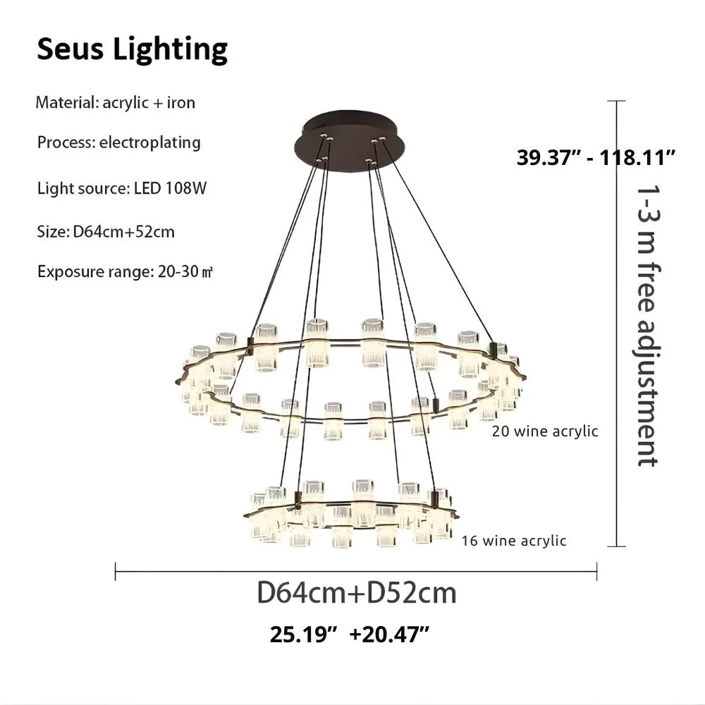 Misty 2-Layer Ring Modern Retro Chandelier - Image 4
