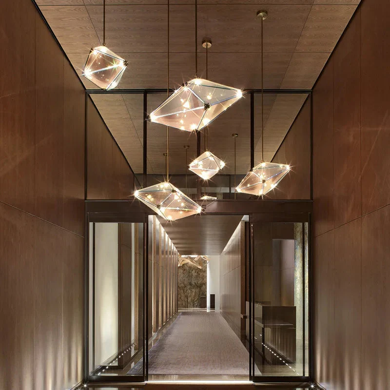 Modern Angular Diamond Style LED Pendant Light