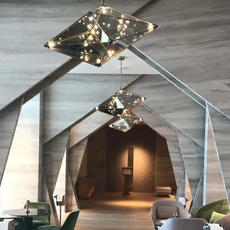Modern Angular Diamond Style LED Pendant Light - Image 2