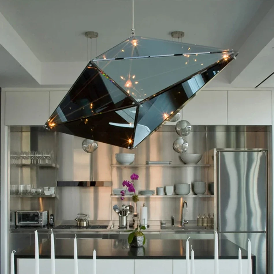 Modern Angular Diamond Style LED Pendant Light - Image 3