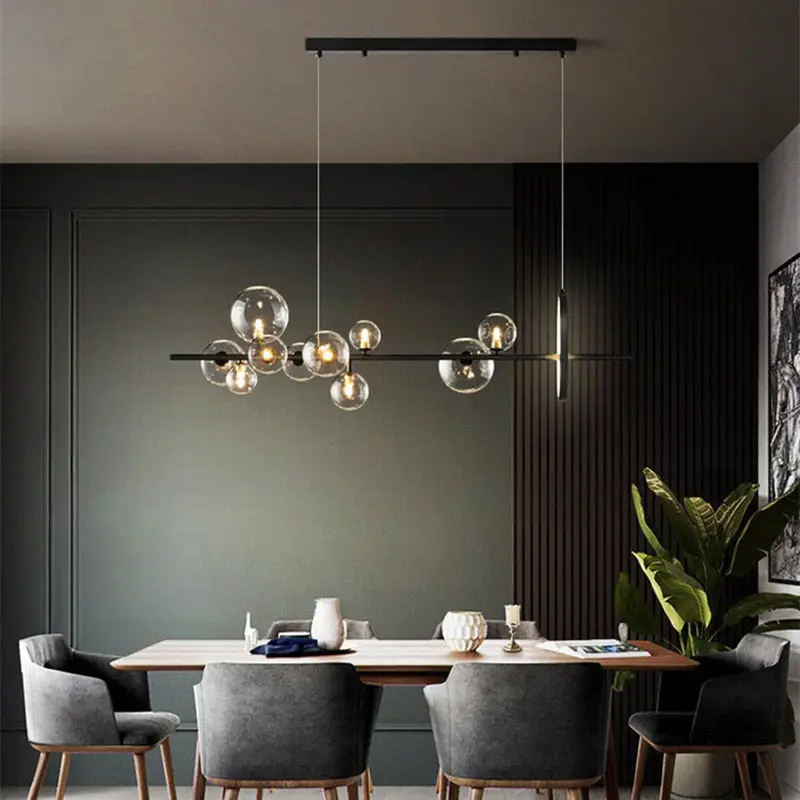 Modern Black Glass Chandelier - Image 4