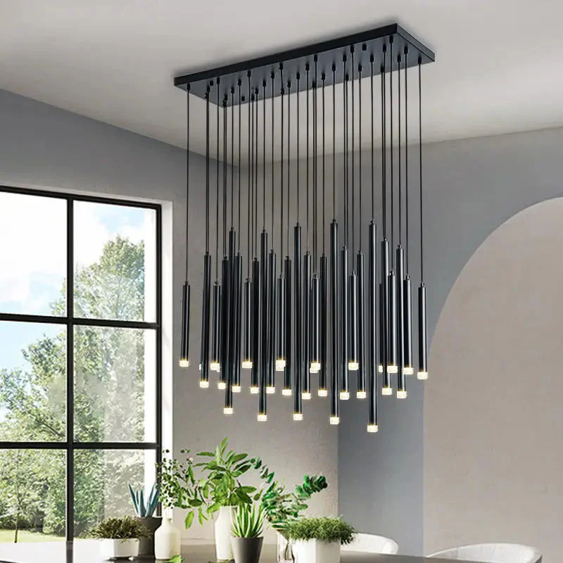 Modern Black & Gold Dining Room Ceiling Fixture - Image 3