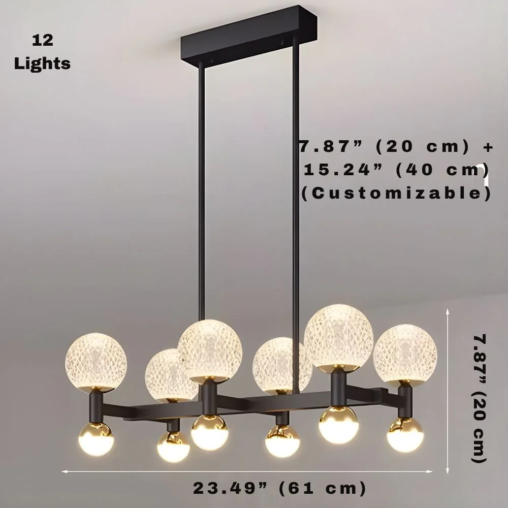 Modern Black Linear Dining Room Chandelier 12/16 Lights - Image 10