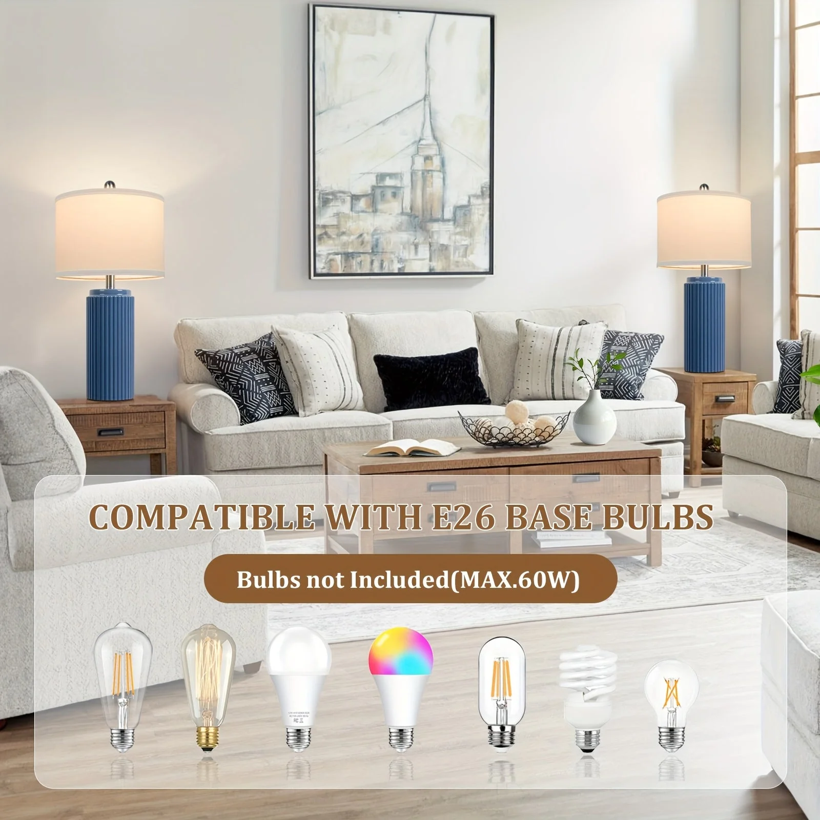 2-Set Yanya Modern Ceramic Table Lamp - Image 6
