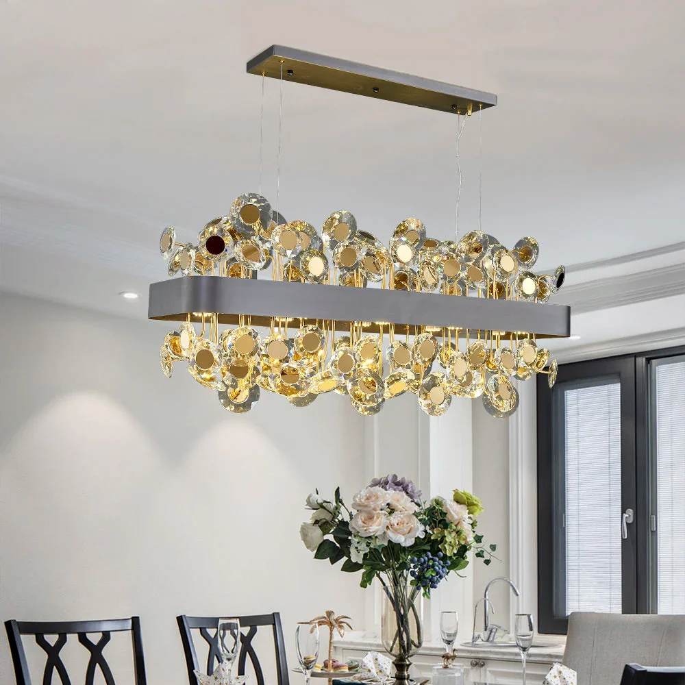Modern Crystal chandelier for Dining Room - Gold/Black - Image 2