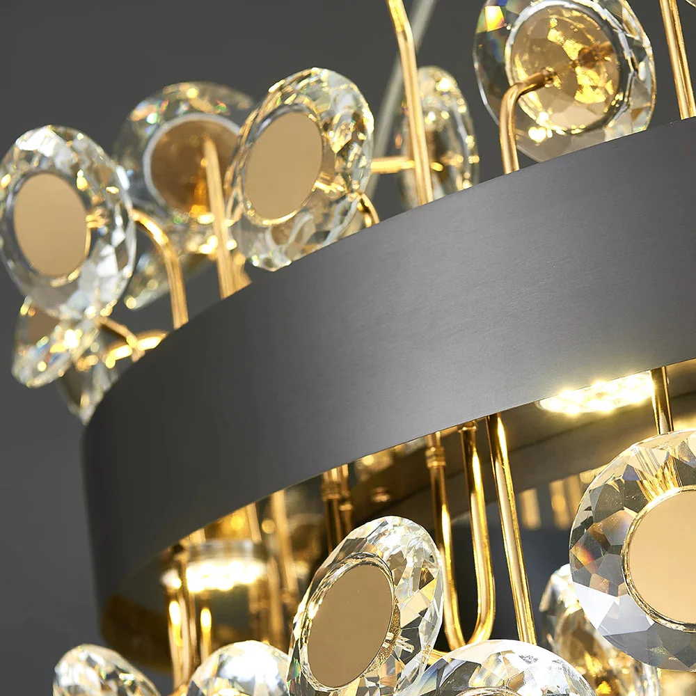 Modern Crystal chandelier for Dining Room - Gold/Black - Image 3