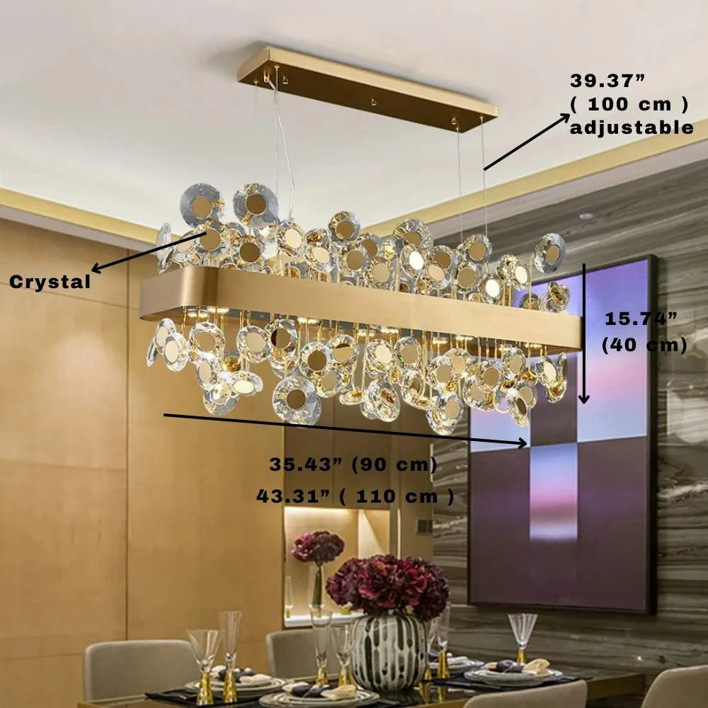 Modern Crystal chandelier for Dining Room - Gold/Black - Image 9